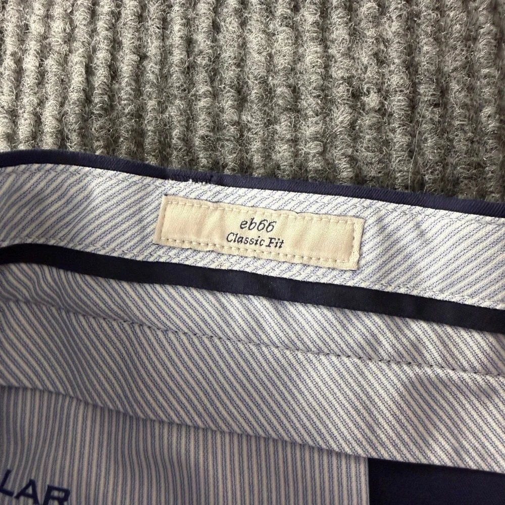 Peter Millar Mens 44R‎ Navy Blue Flat Front Twill Dress Pants Trousers eb66